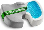 ComfiLife Gel Enhanced Seat Cushion for Desk Chair – Premium Gel + Memory Foam Office Chair Cushion, Car Seat Cushion for Driving, Gaming – Chair Cushions for Back & Sciatica Pain Relief (Gray)