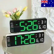 13in Digital Modern Jumbo Large LED Wall Desk Room Clock Calendar Temperature AU