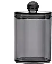 Cotton Swab Dispenser - Cotton Ball Container | Black Cotton Swab Box, Clear Cotton Swab Pads Holder, Cotton Buds Ball Dispenser, Clear Jar Organiser, Bathroom Container Canister