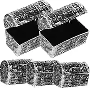 KOMBIUDA 6Pcs Vintage Pirate Treasure Boxes Multi Functional Plastic Storage Chests for Jewelry and Trinkets Small Decorative Storage