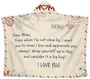 Mothers Day Blankets for Mom, Blessed Mother Blanket, Soft Envelope Design Hooded Flannel Comforter Machine Washable for Women Lazy Air Conditioner Home Decor Spa Day