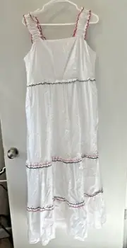 NWT! Ann Taylor LOFT Sorority Prairie Ruffle Sun Dress White Modal ($109)