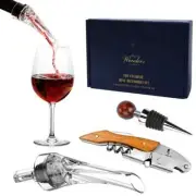 New Wine Accessories Set, 3 in 1 Corkscrew, Wine Aerator, Air-Tight Wine Stopper
