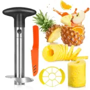 Round Handle Pineapple Corer and Slicer Set - Includes Reinforced Stainless S...