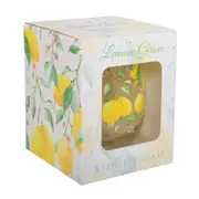 Gibson Gifts Lemon Grove Stemless Water Glass Tumbler Drinkware Clear 13cm