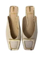 Sam Edelman Lavina Mule Slip On Shoes Satin Flats Rhinestone Buckle 6.5 NIB