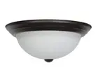 Sunset Lighting 2-Light 11" Flush Mount White Glass PROVINCIAL BRONZE - F7640-64