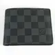 【9.8成新】LV N62663 黑棋盤格MULTIPLE雙折簡約短夾(黑灰)現金價$9,800