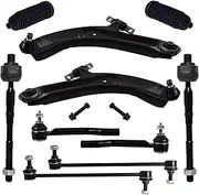 [TUCAREST] 10Pc Suspension Kit Fit For 14-20 Ni-ssan Rogue, 17-22 Rogue Sport, 2 Front Lower Control Arm w/Ball joint + 4 Outer Inner Tie Rod + 2 Sway Bar + 2 Boots [# K623110 K750783 EV801396 ES801220]