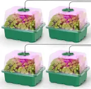 Seed Starter Kit with Grow Light, Seedling Trays, Humidity Domes, Base