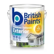 British Paints 4 Seasons White Matt Exterior Paint - 4L