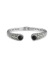Samuel B. 18K & Silver 3.90 ct. tw. Onyx Bangle Bracelet