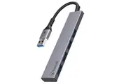 Bonelk Long Life USB Hub 3.0 Slim USB-A to 4 Port Portable Adapter Space Grey