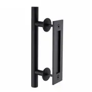 Ozoffer 12' Barn Door Handle Sliding Flush Pull Wood Door Gate Hardware Stainless Steel