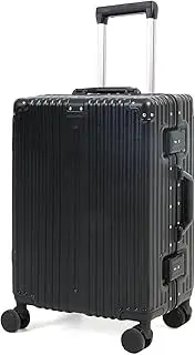 [Generic] Aluminum Luggage Carry On Suitcase, 24 Inch Large Travel Hard Shell Zipperless TSA Approved Hand Luggage with Silent Spinner Wheels (Black, 67x45x28CM)