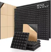 Acoustic Panels Acoustic Foam Self-Adhesive 48 Pack Soundproof Wall Panels