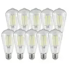 10x ST64 Vintage Filament LED Light Globes Edison Bulb E27 8W 6000K Daylight SAA