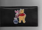 WINNIE THE POOH LEATHER CHECKBOOK COVER WITH PIGLET HONEY JAR