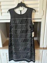 Calvin Klein Women's Laser-Cut Shift Dress Size 12 NWT