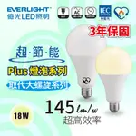 【億光】 LED 超節能 PLUS 燈泡 18W 23W 白光 黃光 省電 高亮度 無閃頻 無藍光危害 取代大螺旋系列