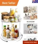 2 Tier Lazy Susan Turntable Cabinet Organizer Spice Storage Rack, Rotating Ki...