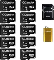 10Pack 1GB Micro SD Card with 1X MicroSD Adapter + 1X USB Card Reader for Computer Camera