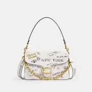 Chain Tabby Shoulder Bag With Sketch Print