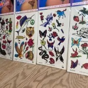 Vintage 1992 Temporary Tattoos Variety by Jerome Russell - Flowers Animals