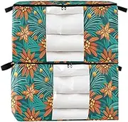95 L zippered container with lid with Reinforced Handles, clear window under bed organizer for Blankets, Comforters, and Clothes