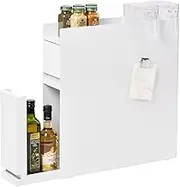 Yamazaki 4334 [Complete Product Stopper Only Installation Required] Hidden Seasoning Rack, 2 Tiers, White, Approx. W 4.9 x D 19.7-36.6 x H 20.7 inches (12.5 x 50-93 x 52.5 cm), Tower Tower Large