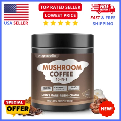 Lion's Mane Mushroom Coffee Blend - Energy, Focus & Cognitive Support (6.35oz)
