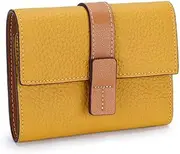 [HAMKVBPR] Women's Wallet Ladies Wallet Zip Coin Pouch Leather Short Tri-fold Clip Ladies Purse (Color : Yellow, Size : 11.5x2x9cm)