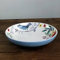 在飛比找樂天市場購物網優惠-北歐陶瓷圓盤餐具8.5寸深盤家用裝菜盤湯盤深口盤手繪小鳥釉下