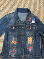 NWT Childrens Unisex Jean Jacket, Boot Patches, Size 16