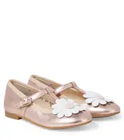 [Pom d'Api] Pom d'Api Dory Flo metallic leather ballet flats UK 11 gold