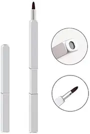 Exquisite Professional Lip Brush Applicators-Retractable Lipstick Brushes- Lipstick Gloss Makeup Brush Tool For Women and Girls (Silver)