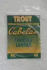 Cabela’s Trout Premium Tapered Fly Fishing Leader 9 FT 4X
