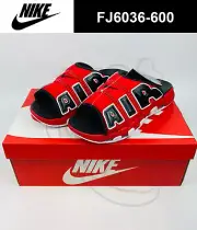Nike Air More Uptempo Slide University Red Black FJ6036-600 Men's