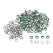 Grommets Kit 100set-4.5mm 3/16" Hole Metal Eyelets Grommet Tool,Green