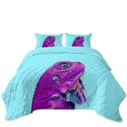 Cool Purple Dragon Lizard Coverlet