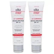 EltaMD UV Luminous Broad-Spectrum SPF 41 Facial Sunscreen 1.7 oz 2 Pack