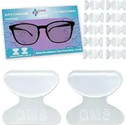 GMS Optical 1.8mm Ultra Thin/13mm Short Length- Adhesive Butterfly Contoured Shape Anti-Slip Silicone Eyeglass Nose Pads, Non-Slip Nose Pads for Glasses, Nose Pads For Kids & Small frame-10 Pair Clear