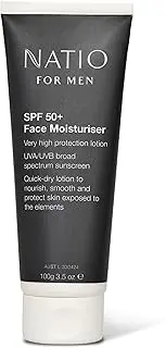 Australia Natio Australia for Men SPF 50+ Face Moisturiser 100g - 2-in-1 Face Moisturiser & Sunscreen for Men - Broad Spectrum UVA/UVB Protection, Non-Greasy, Quick-Drying - Made in Australia