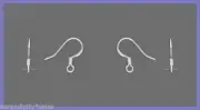100 SILVER PLATED Stainless Steel FRENCH HOOKS Ear Wires ~ Flat with Coil 50 prs