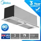 Midea 90CM Undermount Rangehood Built In Range Hood LED Light