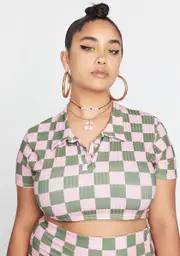 [NGOrder] Plus Rib Checkerboard Polo