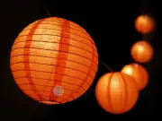 16" Halloween Jack-O-Lantern Pumpkin Paper Lantern String Light Kids Decorating