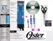 Oster A5 PRO Turbo 2 Speed Clipper KIT&10 Blade,Shears,DVD Set Dog Pet Grooming