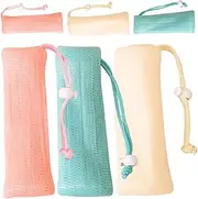 6pcs Multi-layer Bathing Soap Foaming Bags Bar Soap Pouches Mesh Soap Savers Bag Soft Skin Friendly Drawstring for Easy Storage