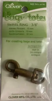 LOT of 4 - Clover Bags & Totes Swivel Ring 3/8' - Antique Gold Color - New